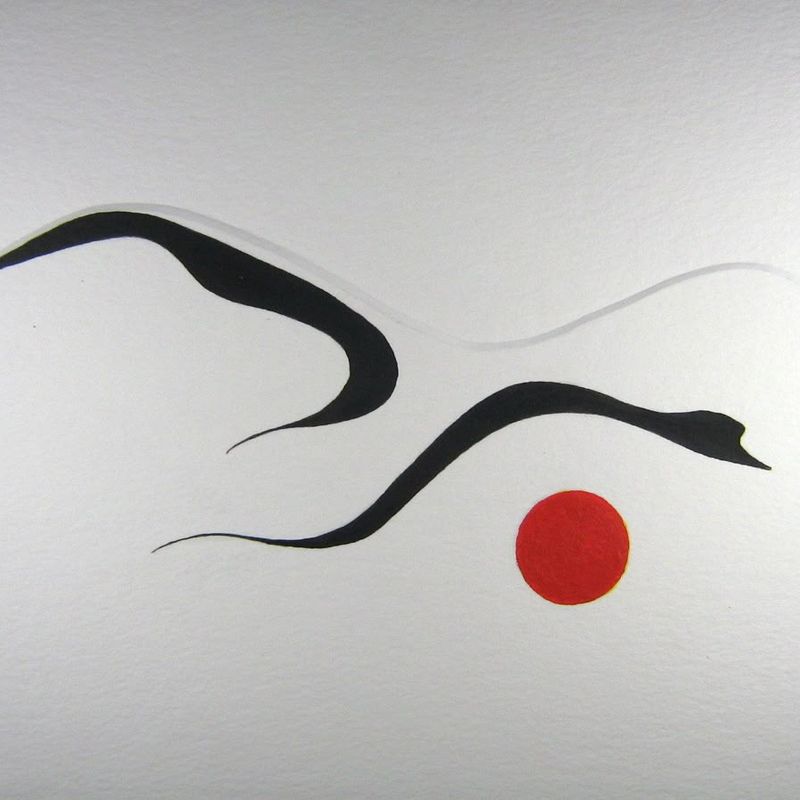 sumi-e bird