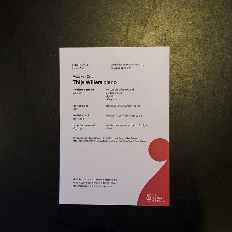 Muze-van-Zuid-2025_Thijs Willers_lunchconcert_Concertgebouw©️Kenny-Nagelkerke 1